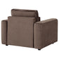 Amador Chenille Upholstered Track Arm Accent Chair Chocolate