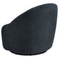 Leon Chenille Upholstered Swivel Accent Chair Black