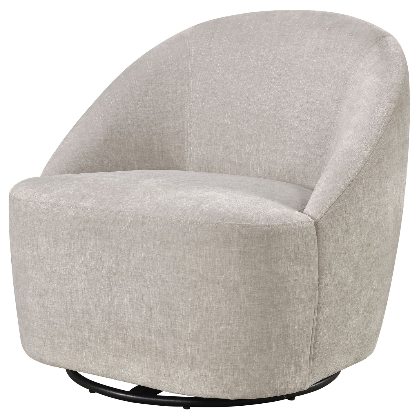 Leon Chenille Upholstered Swivel Accent Chair Greige