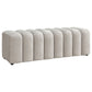 Summer Chenille Upholstered Channel Accent Bench Beige