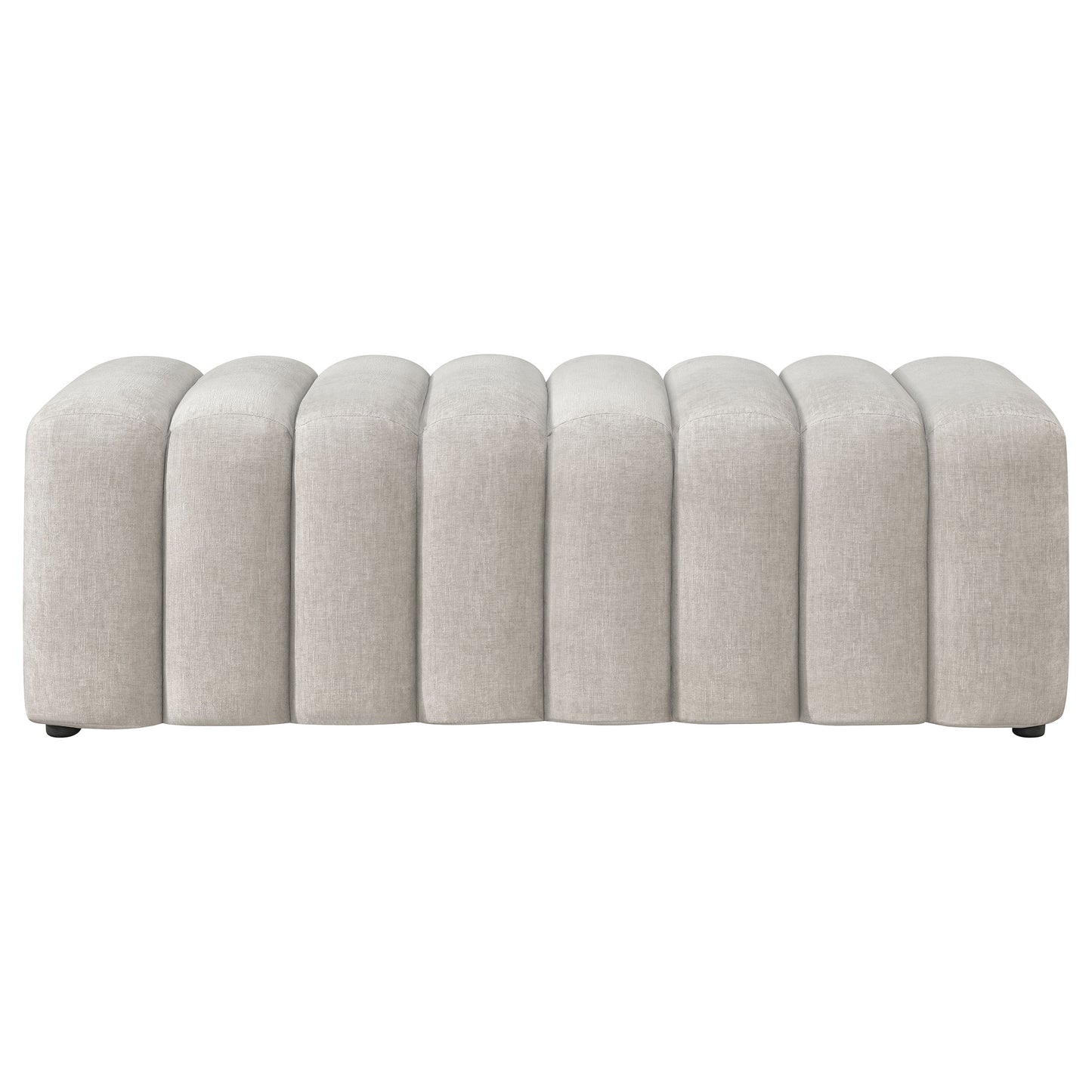 Summer Chenille Upholstered Channel Accent Bench Beige