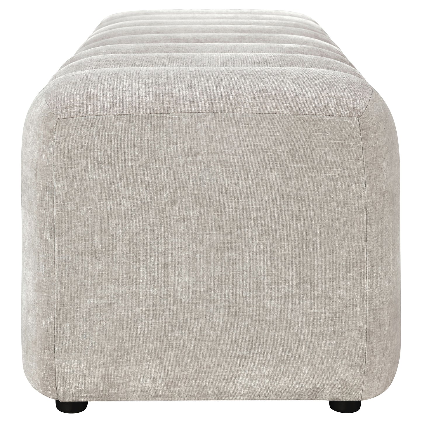 Summer Chenille Upholstered Channel Accent Bench Beige