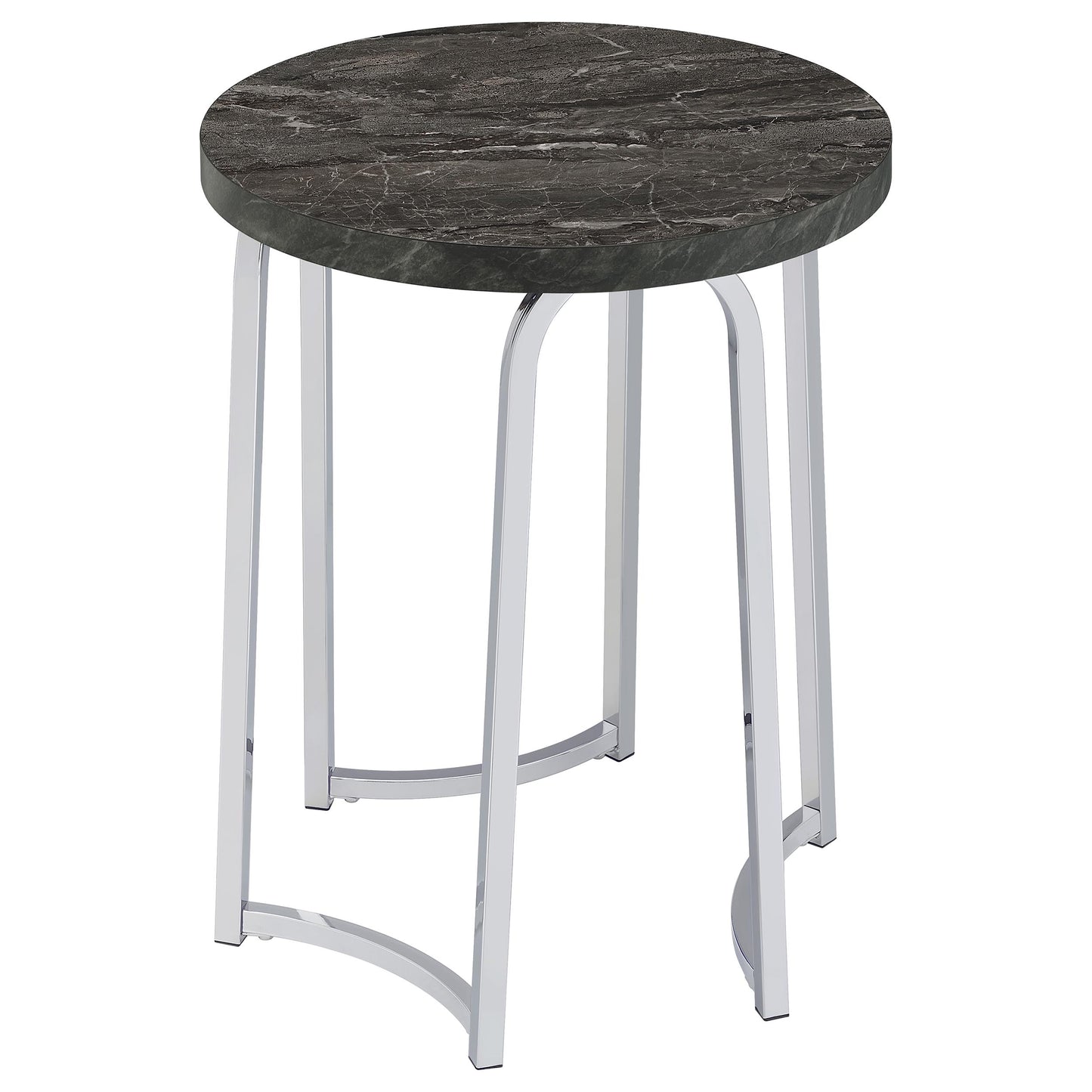 Barcelo Round Faux Marble Top Metal Side Table Grey