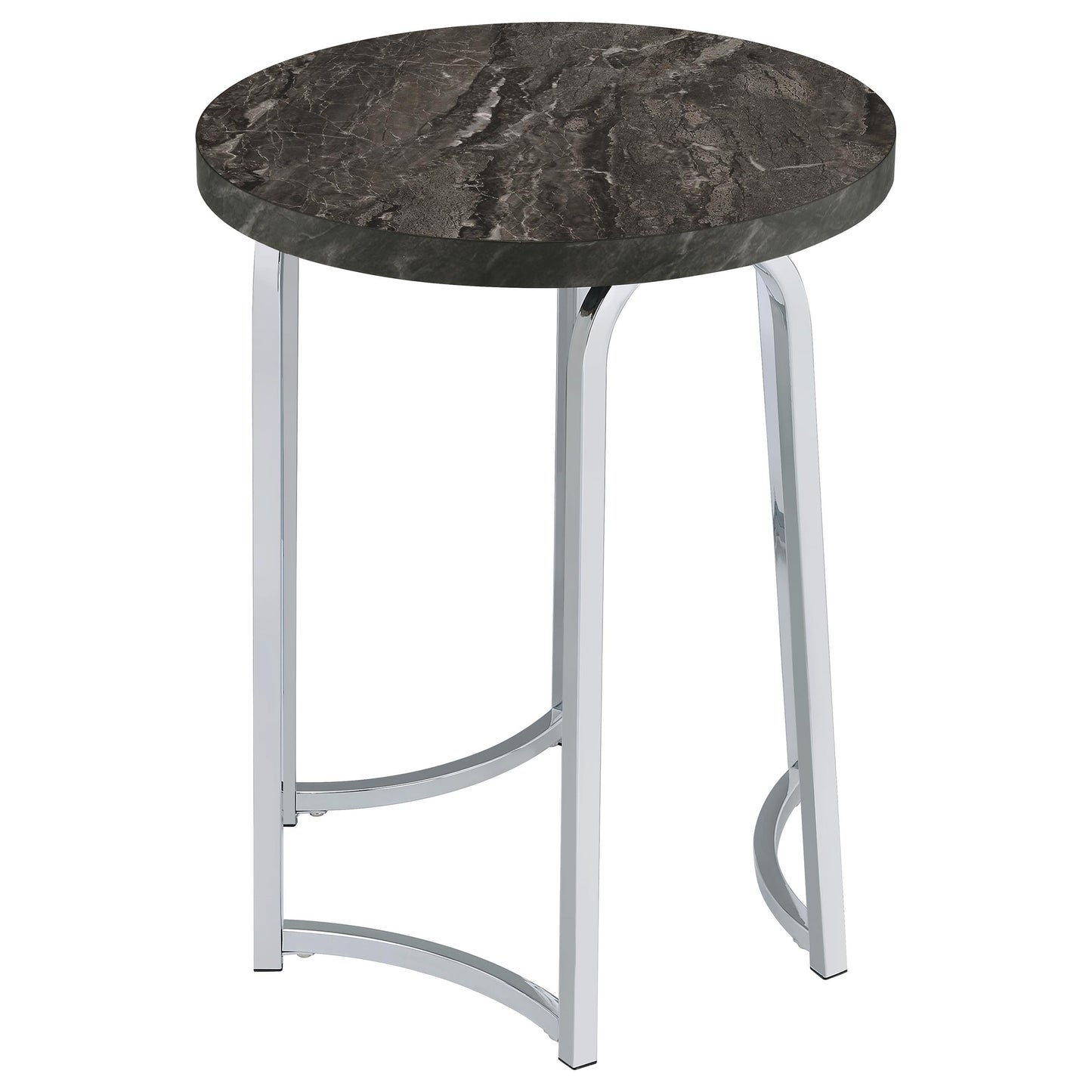 Barcelo Round Faux Marble Top Metal Side Table Grey