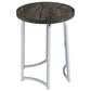 Barcelo Round Faux Marble Top Metal Side Table Grey