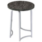 Barcelo Round Faux Marble Top Metal Side Table Grey