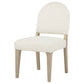 Lucaire Curved High Back Upholstered Dining Chair Cream (Set of 2)
