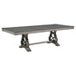 Cresswell 104-inch Double Pedestal Extension Dining Table Weathered Taupe