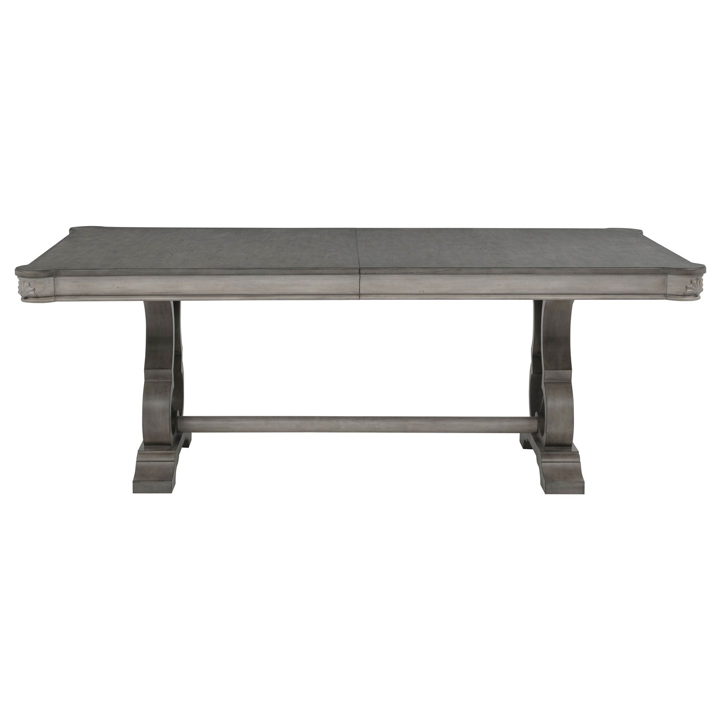 Cresswell 104-inch Double Pedestal Extension Dining Table Weathered Taupe