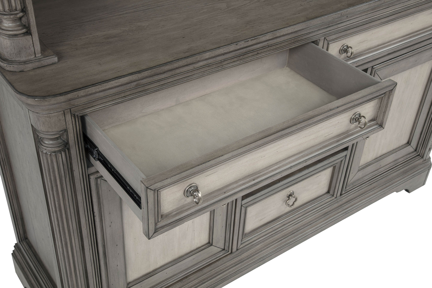 Cresswell 2-door 3-drawer Wine Storage Buffet Weathered Taupe