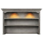 Cresswell 2-tier Touch Light Hutch Display Cabinet Weathered Taupe