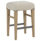 Naser Upholstered Counter Stool Beige and Light Oak (Set of 2)
