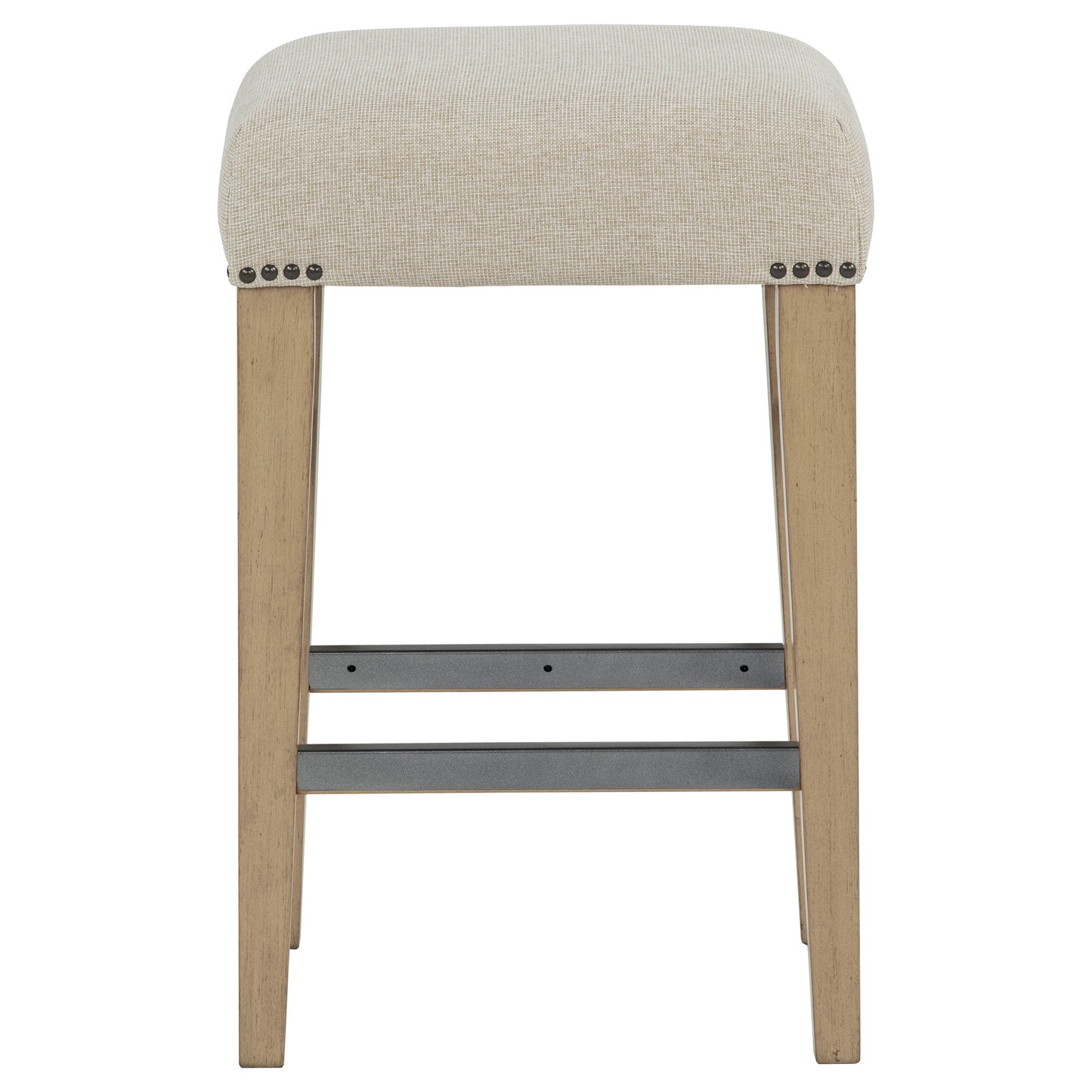 Naser Upholstered Counter Stool Beige and Light Oak (Set of 2)