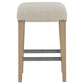 Naser Upholstered Counter Stool Beige and Light Oak (Set of 2)