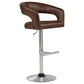 Travia Leatherette Upholstered Adjustable Bar Stool Cocoa Brown