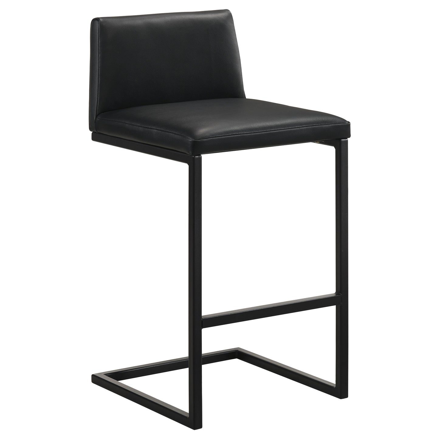 Vardon Genuine Leather Bar Stool Black (Set of 2)