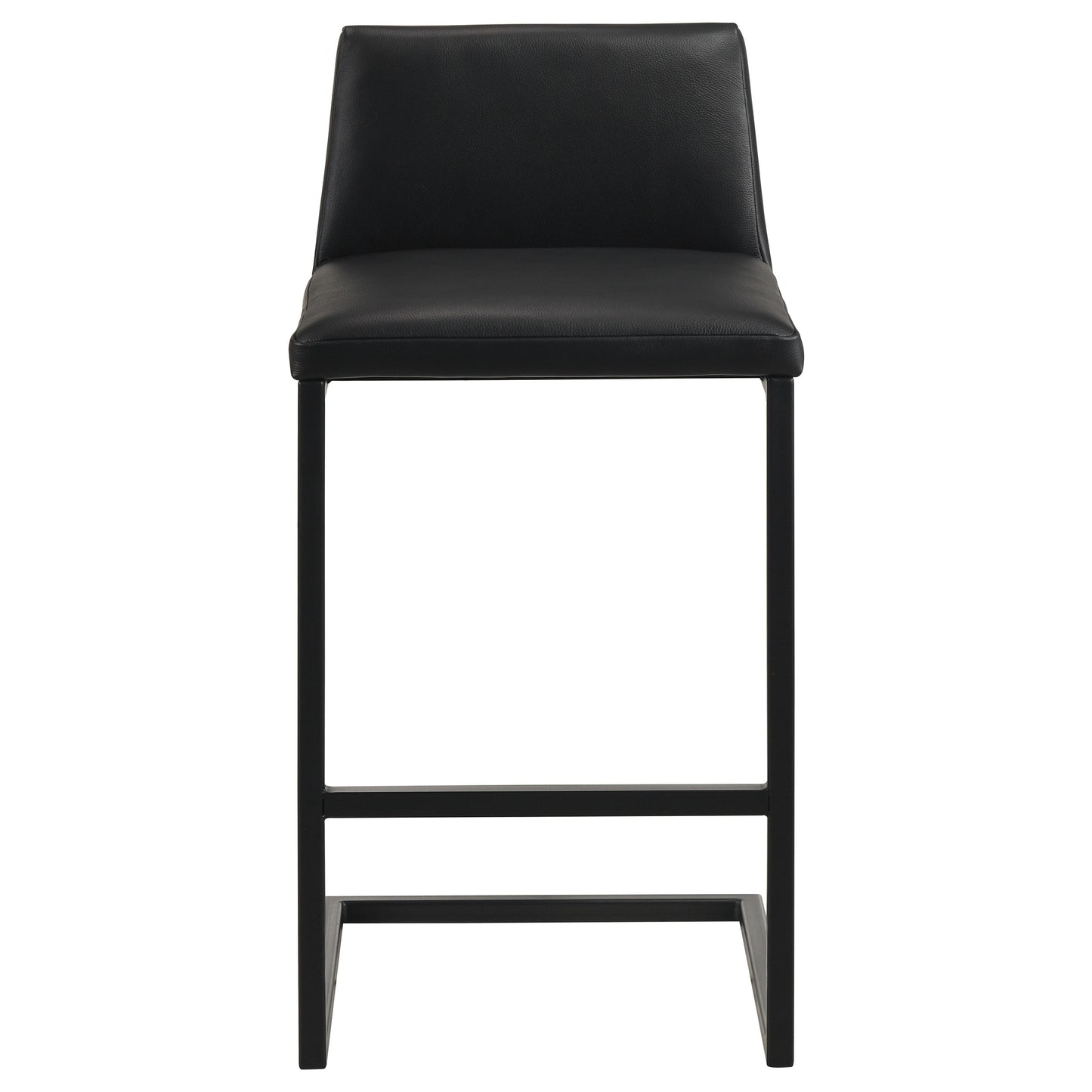 Vardon Genuine Leather Bar Stool Black (Set of 2)