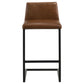 Vardon Genuine Leather Bar Stool Dark Brown (Set of 2)