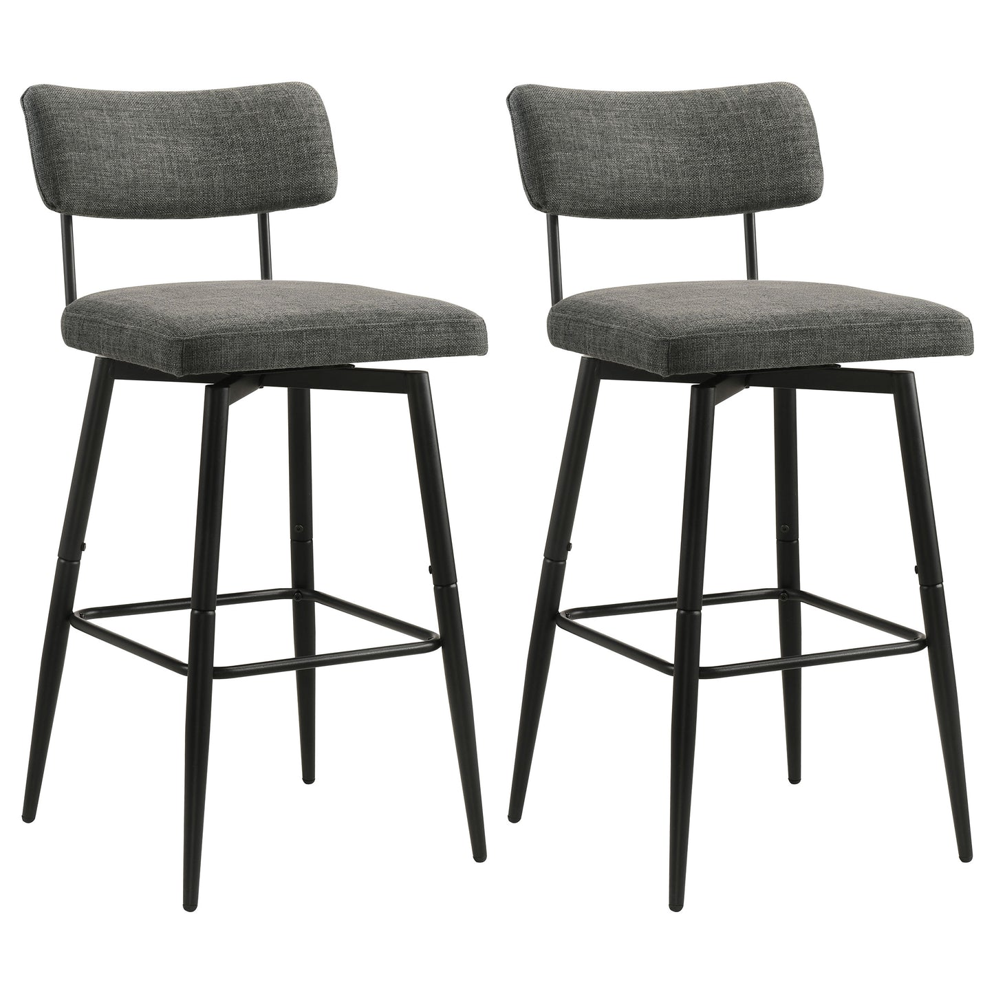 Levine Fabric Upholstered Swivel Bar Chair Grey (Set of 2)