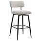 Levine Fabric Upholstered Swivel Bar Chair Cream (Set of 2)