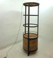 Ritter Round LED Bar Wine Storage Cabinet Rustic Oak