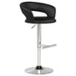 Travia Adjustable Leatherette Swivel Bar Stool Black and Chrome