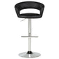 Travia Adjustable Leatherette Swivel Bar Stool Black and Chrome