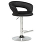 Travia Adjustable Leatherette Swivel Bar Stool Black and Chrome
