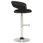 Travia Adjustable Leatherette Swivel Bar Stool Black and Chrome