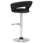 Travia Adjustable Leatherette Swivel Bar Stool Black and Chrome