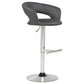 Travia Adjustable Leatherette Swivel Bar Stool Grey and Chrome