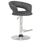 Travia Adjustable Leatherette Swivel Bar Stool Grey and Chrome