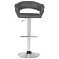 Travia Adjustable Leatherette Swivel Bar Stool Grey and Chrome