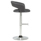 Travia Adjustable Leatherette Swivel Bar Stool Grey and Chrome