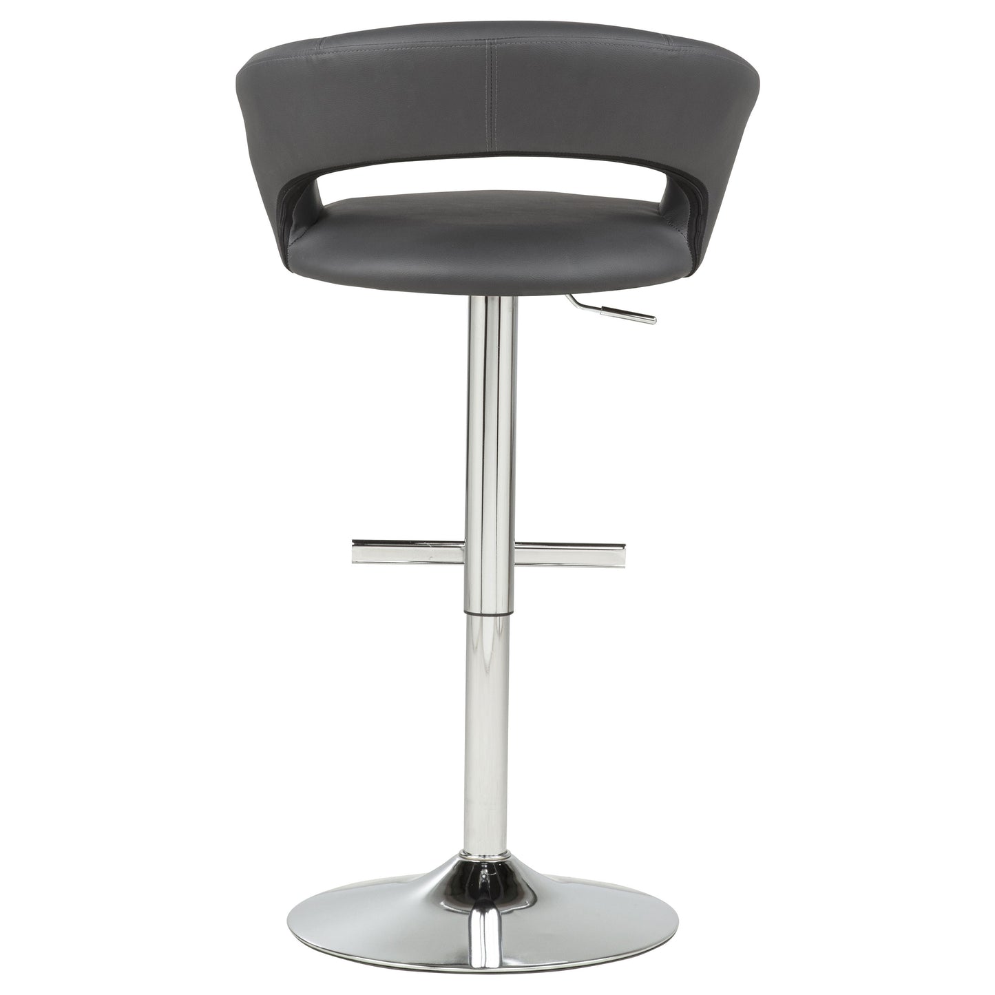 Travia Adjustable Leatherette Swivel Bar Stool Grey and Chrome