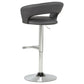 Travia Adjustable Leatherette Swivel Bar Stool Grey and Chrome