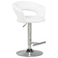 Travia Adjustable Leatherette Swivel Bar Stool White and Chrome