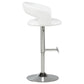 Travia Adjustable Leatherette Swivel Bar Stool White and Chrome