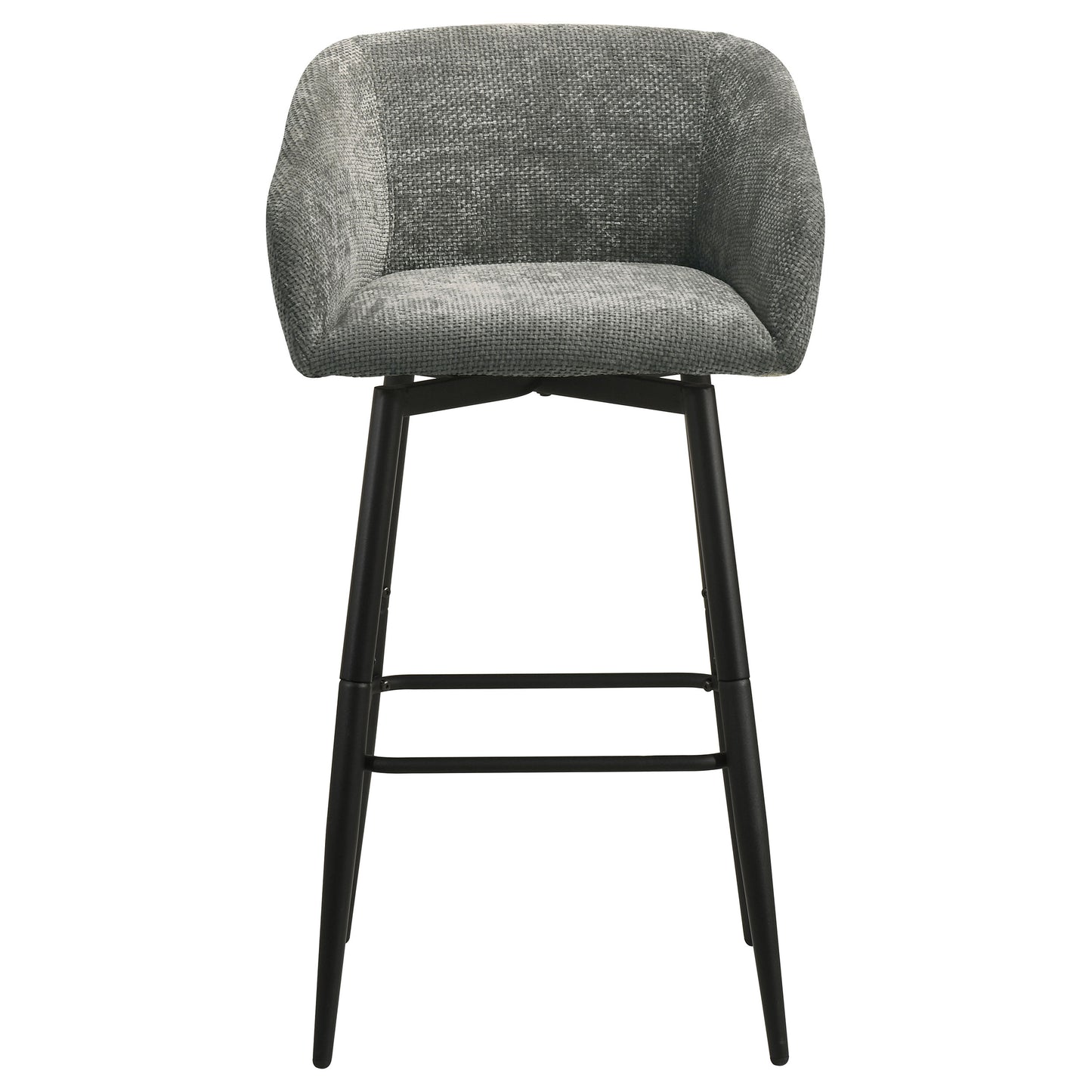 Rainer Fabric Upholstered Swivel Bar Chair Charcoal (Set of 2)