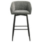 Rainer Fabric Upholstered Swivel Bar Chair Charcoal (Set of 2)