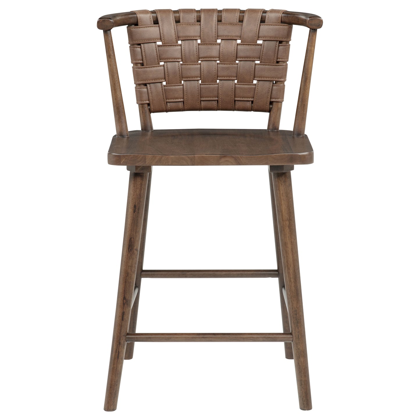 Tallis Woven Leatherette Back Counter Chair Brown (Set of 2)