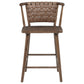 Tallis Woven Leatherette Back Counter Chair Brown (Set of 2)