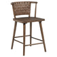 Tallis Woven Leatherette Back Counter Chair Brown (Set of 2)