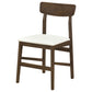 Merrin Dining Side Chair Off White and Walnut (Set of 2)