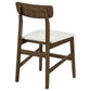 Merrin Dining Side Chair Off White and Walnut (Set of 2)