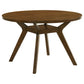 Mueller 48-inch Round Mindi Veneer Dining Table Brown