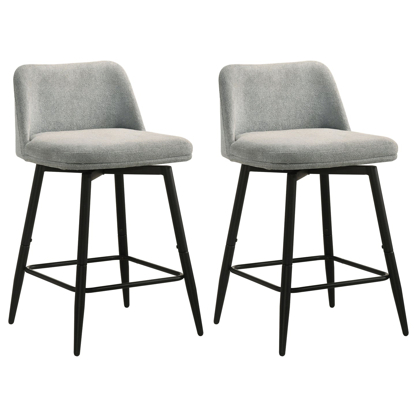 Mellor Fabric Upholstered Swivel Counter Chair Grey (Set of 2)