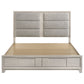 Farre Eastern King Upholstered Storage Platform Bed Washed Grey