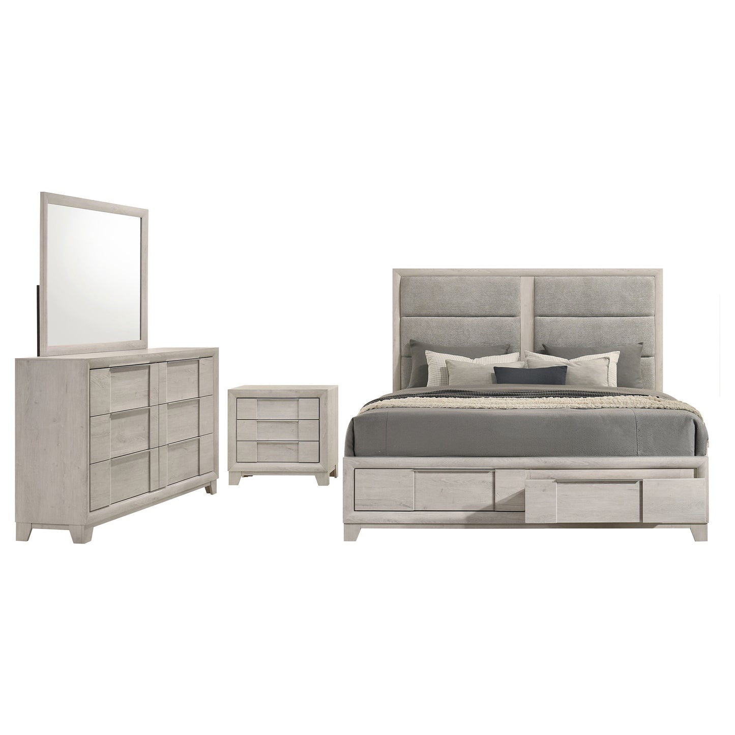 Farre 4-piece Eastern King Bedroom Set Washed Grey