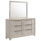 Farre 6-drawer Dresser with Mirror Washed Grey